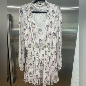 Free People Mini Smocked drop waist dress Size Large Worn Once